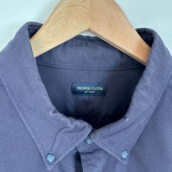 Proper Cloth Mens American Pima Dark Blue Oxford Cloth Pima Cotton Oxford Button - Picture 6 of 12